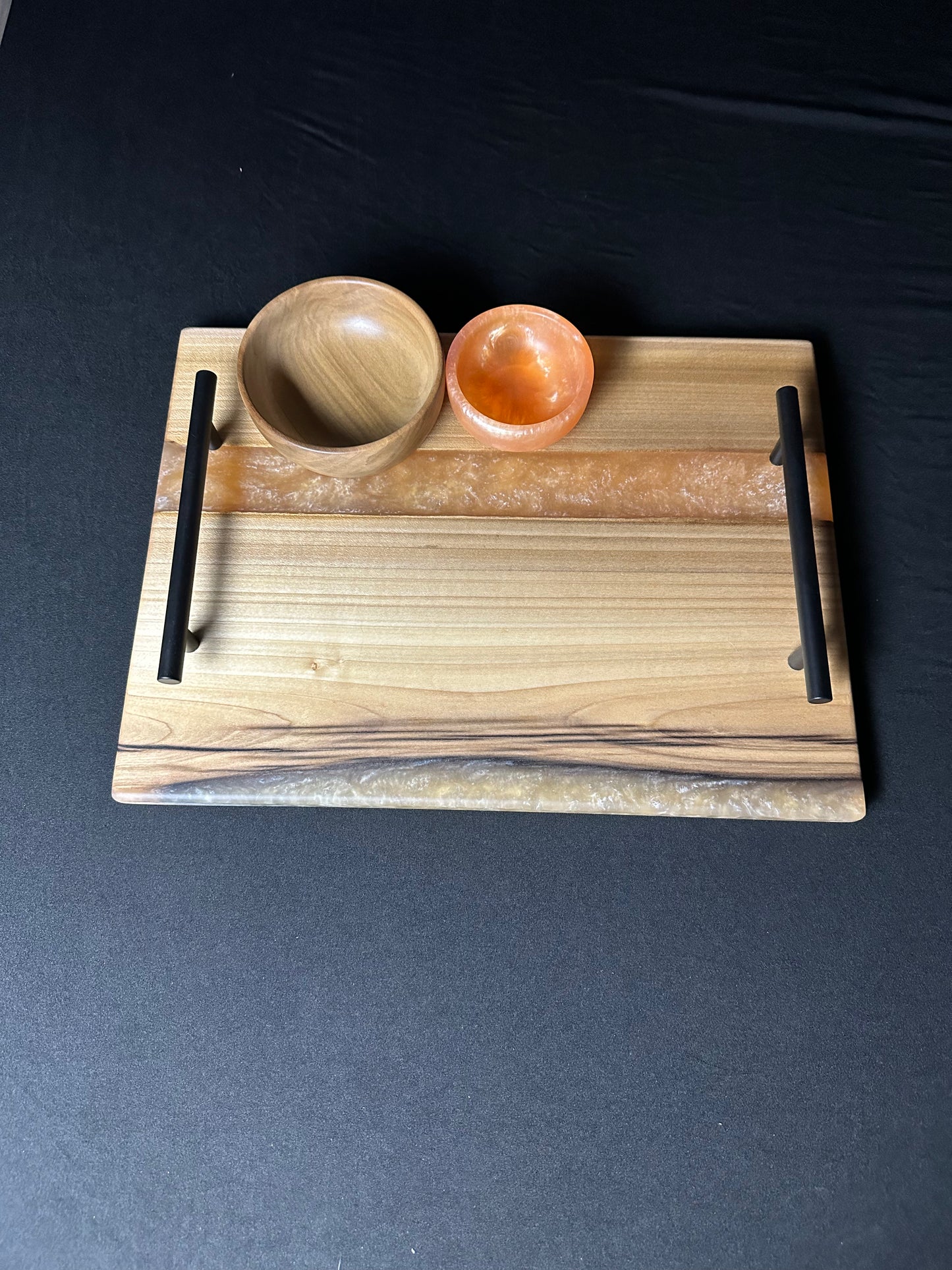 Creamy Orange Epoxy and Rainbow Polar Serving Set