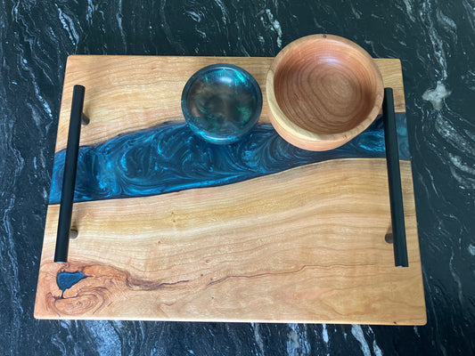 Cherry and Teal Serving Set