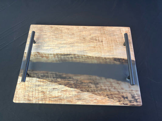 Curly Maple and Transparent Gray Tray