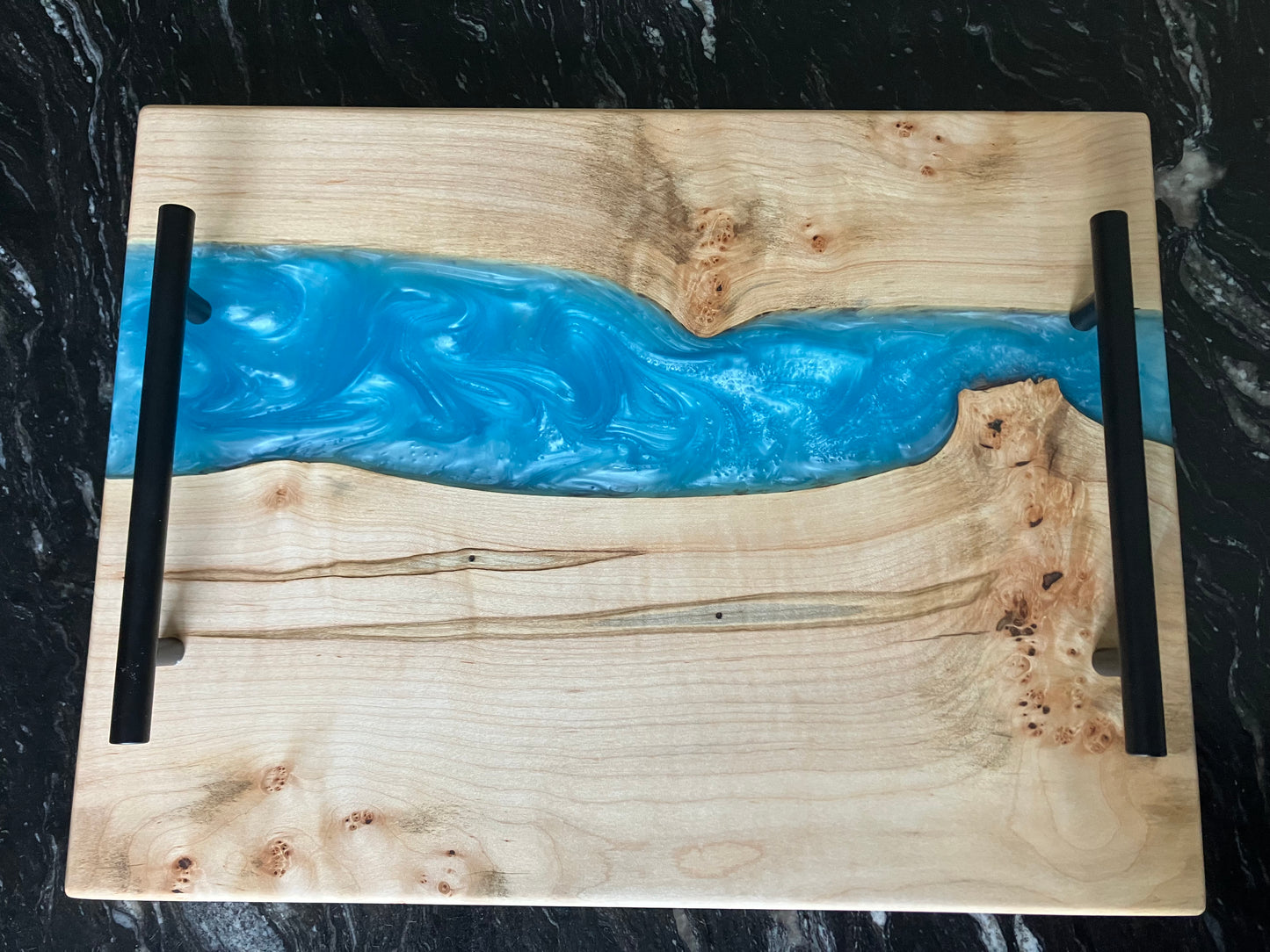 Maple and Sam Blue Epoxy Tray