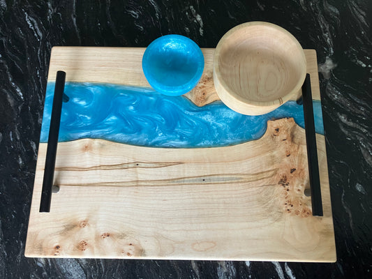 Maple and Sam Blue Epoxy Serving Set