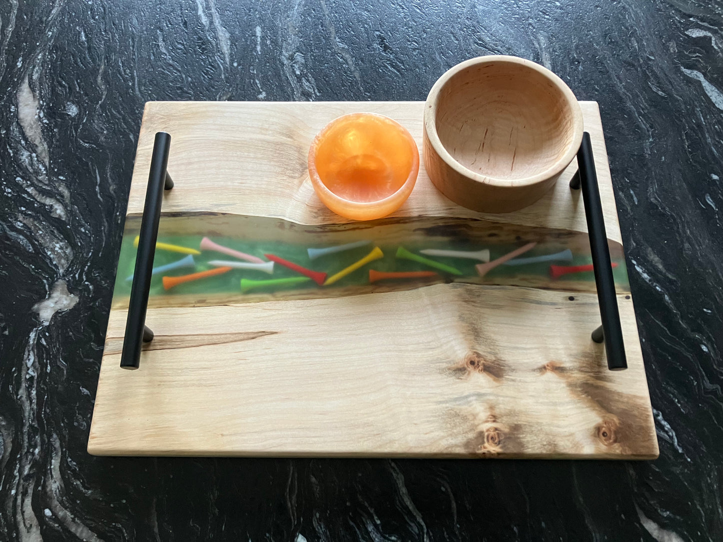 Maple with Golf Tees Serving Set