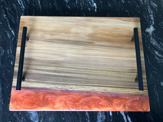 Rainbow Poplar with Red/Orange Epoxy Tray