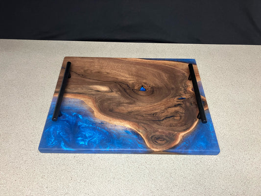 Walnut with Blue/Purple Shimmer Tray