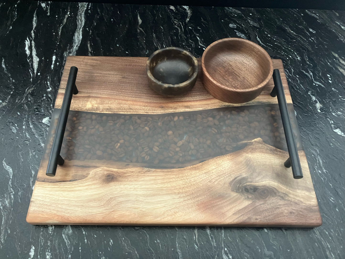 Walnut with Coffee Beans Serving Set