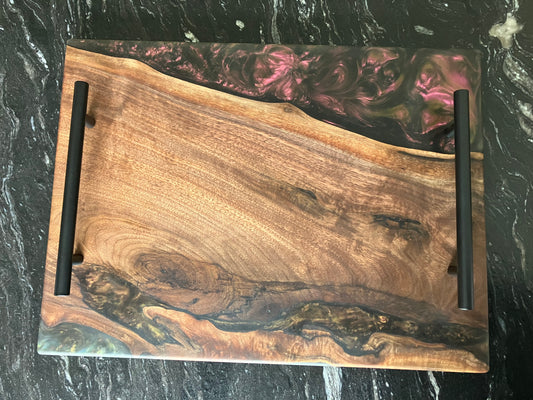 Walnut with Purple/Gold/Green/Black Colorshift Tray