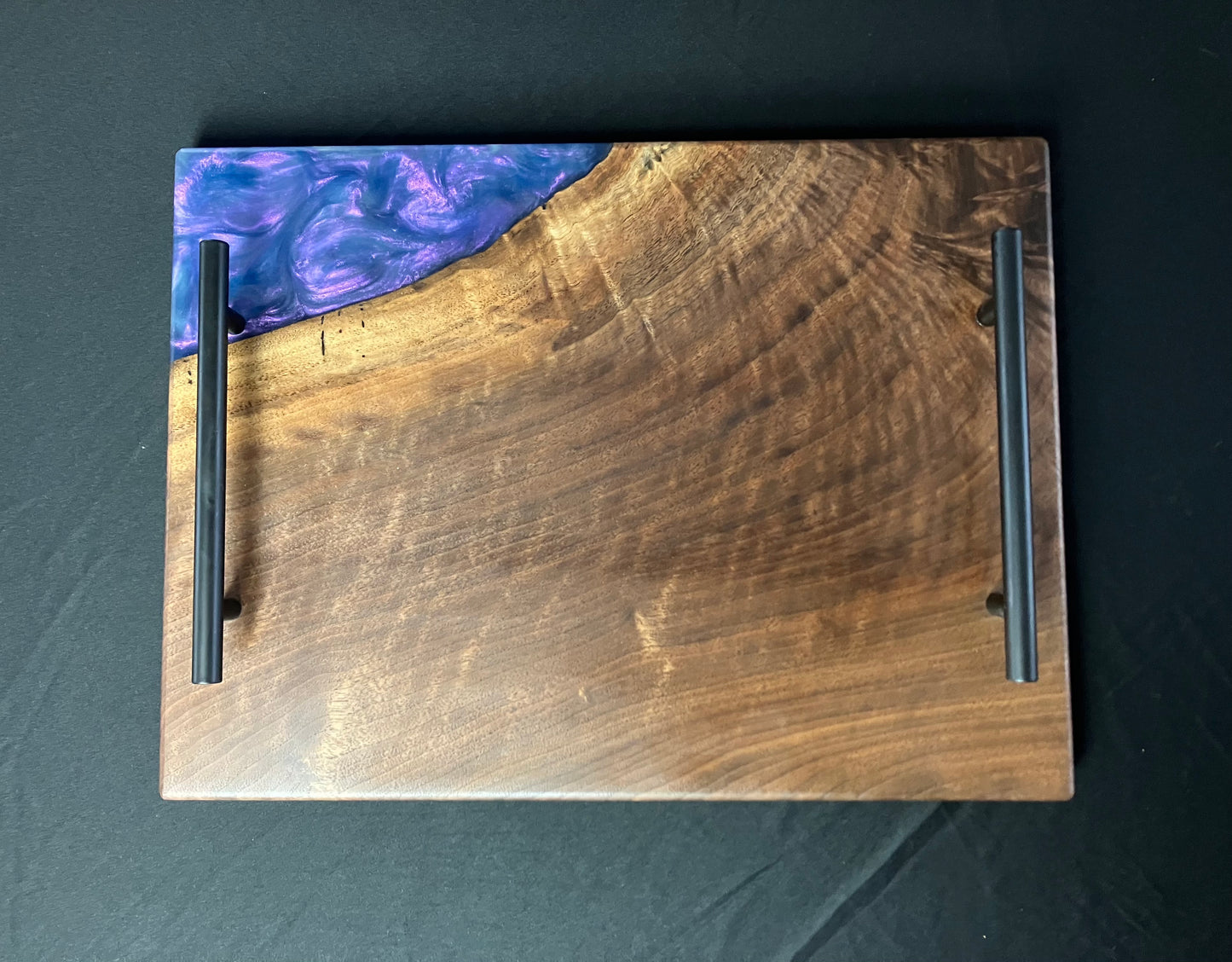 Walnut with Purple and Blue Color Shift Tray