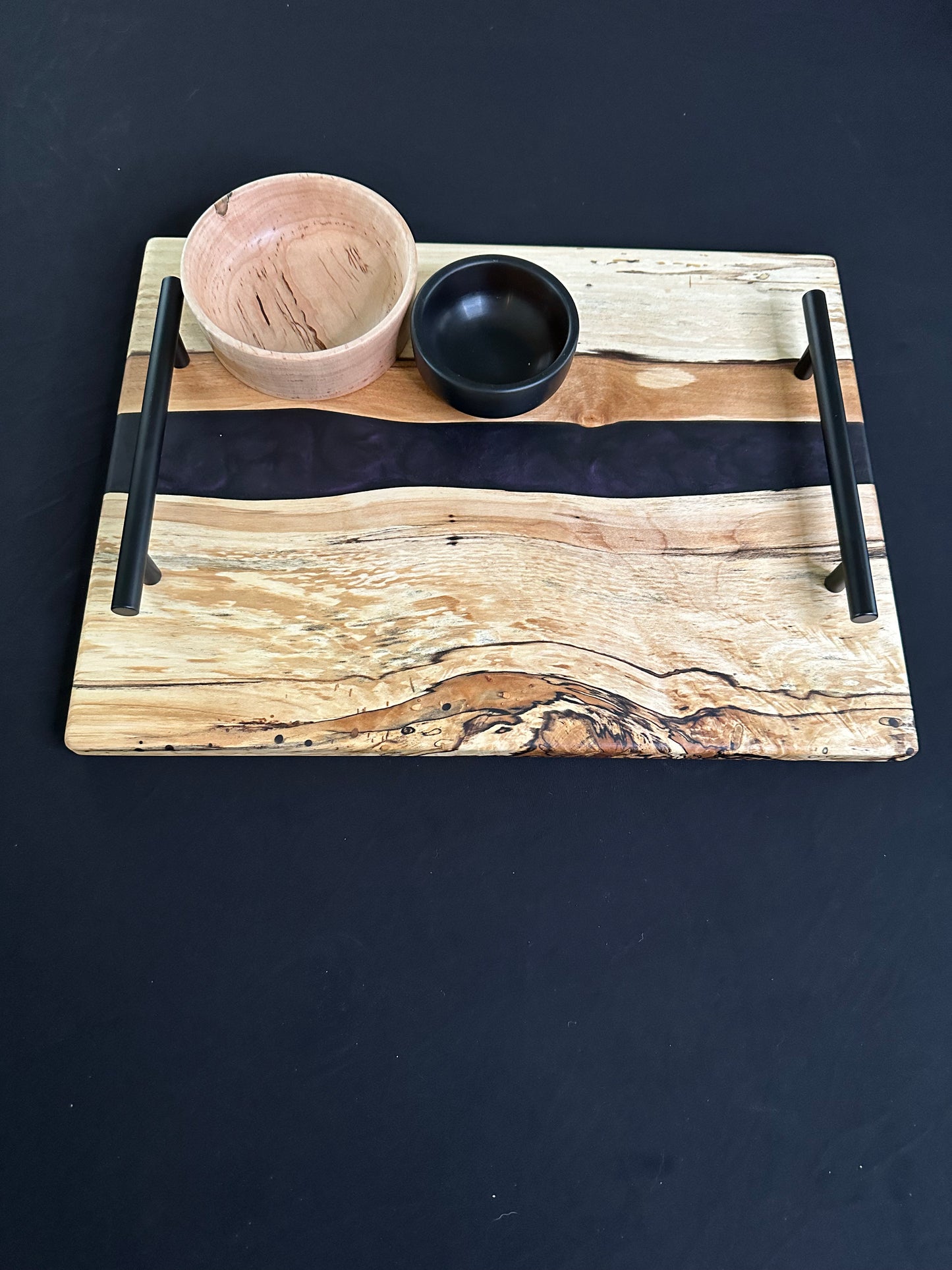 Deep Purple and Spalted Maple Serving Set